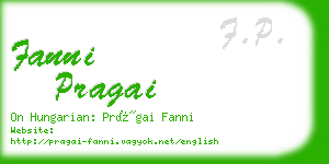 fanni pragai business card